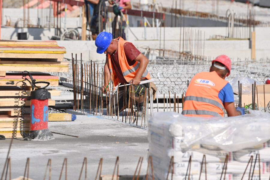 Arbeiter auf der Baustelle