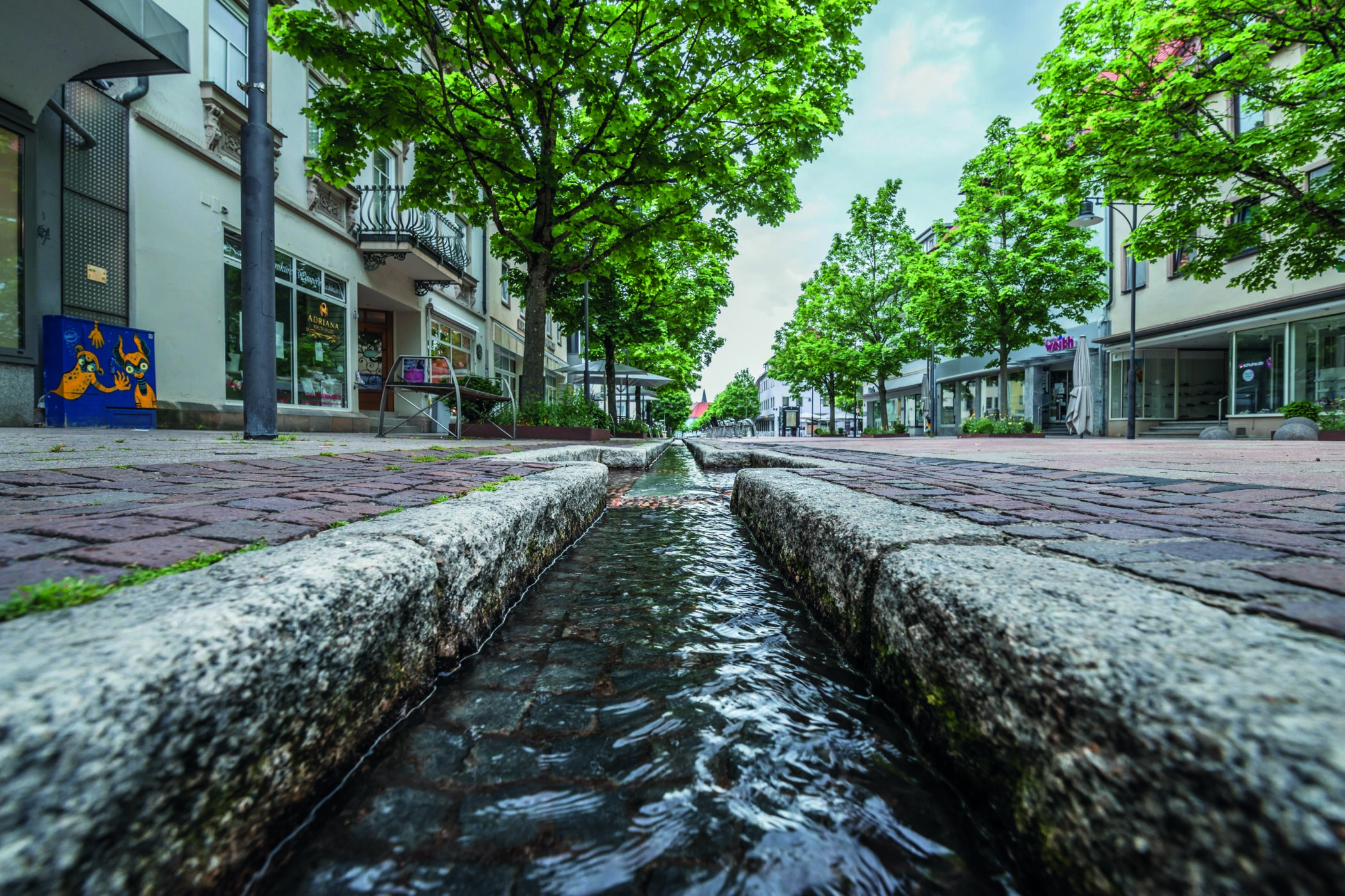 Wasserrinne in der Stadt Balingen