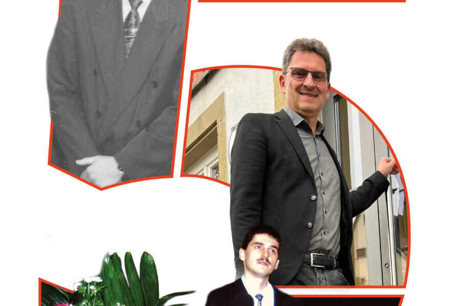 Collage aus mehreren Fotos eines Mannes in unterschiedlichen Situationen.