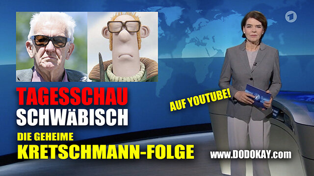 Moderatorin im Studio, zwei Bilder, Text: "TAGESSCHAU SCHWÄBISCH, AUF YOUTUBE!"